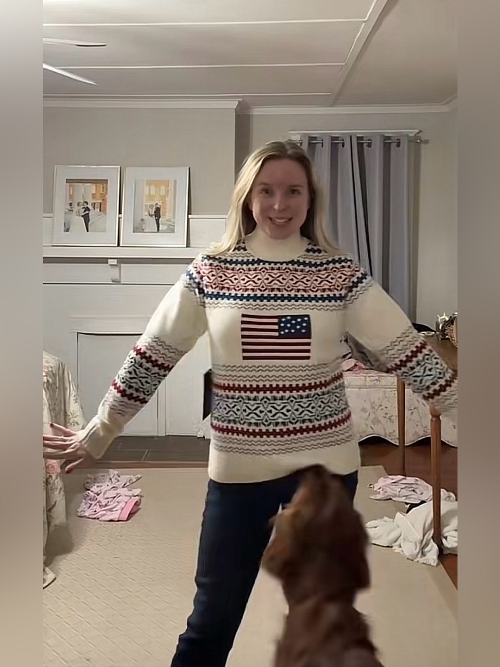 Tuckernuck Americana Flag Christie Turtleneck Sweater - Picture 2 of 10